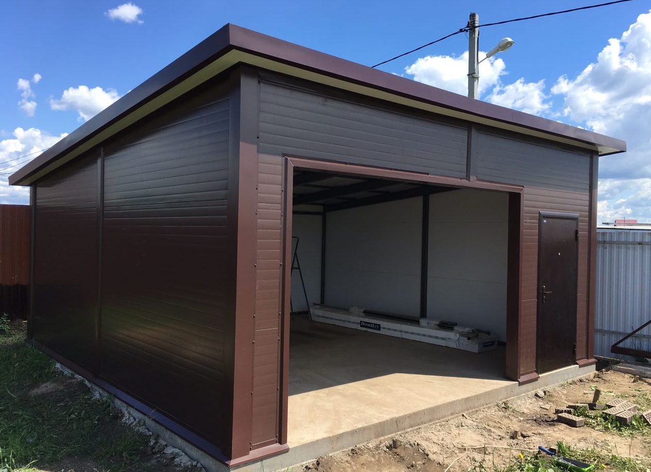 Строим гараж из сэндвич-панелей